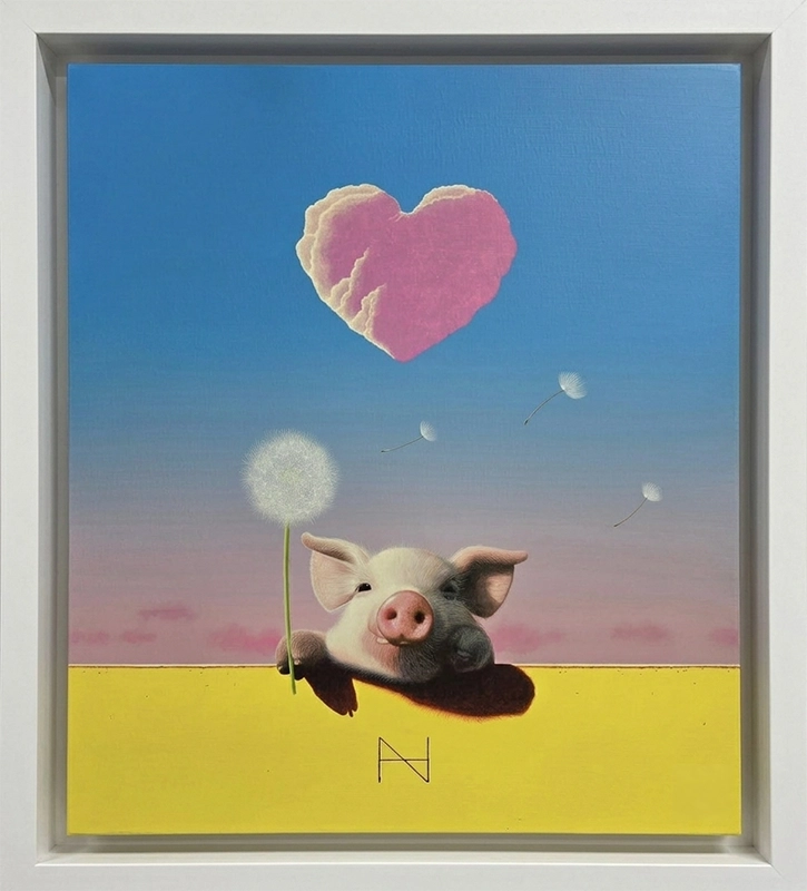 송형노, Olivia over the Wall (Pink Heart Cloud, Yellow Wall)