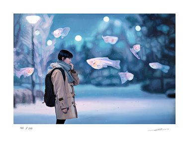 Afterglow-Snowy night