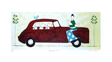 Lady Sitting on the Car