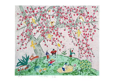 이왈종판화_제주생활의 중도 Golf People