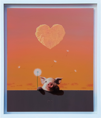 Olivia over the Wall (Yellow Heart Clolud, Orange Sky) (20호)