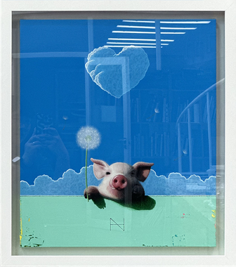 Olivia over the Wall (Heart cloud, Mint wall, Blue sky) (10호)