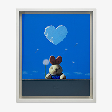 Rabbit over the Wall (Blue)
