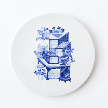 백자사물 책가도 원형도판