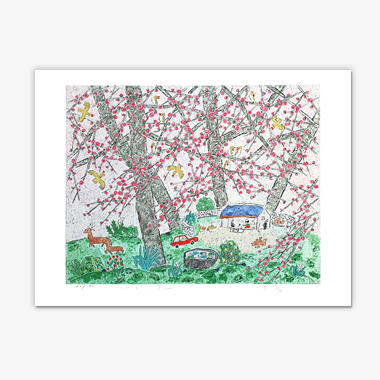 이왈종판화_제주생활의 중도 Cervidae Forest