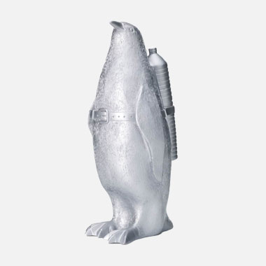 Penguin with Water Bottle (sliver)