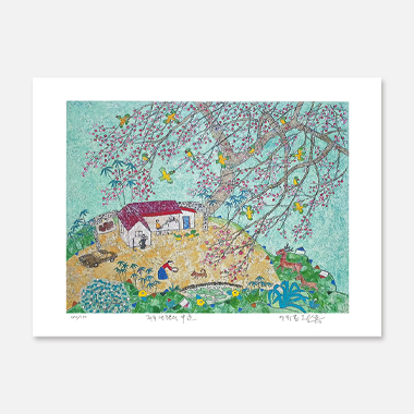 제주생활의 중도 Pink Flowers on Blue Sky