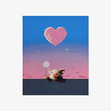 Olivia over the Wall (Pink Heart)