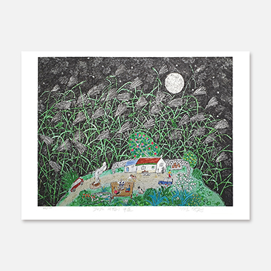 이왈종판화_제주생활의 중도 Black Sky